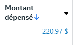 Montant de la dépense